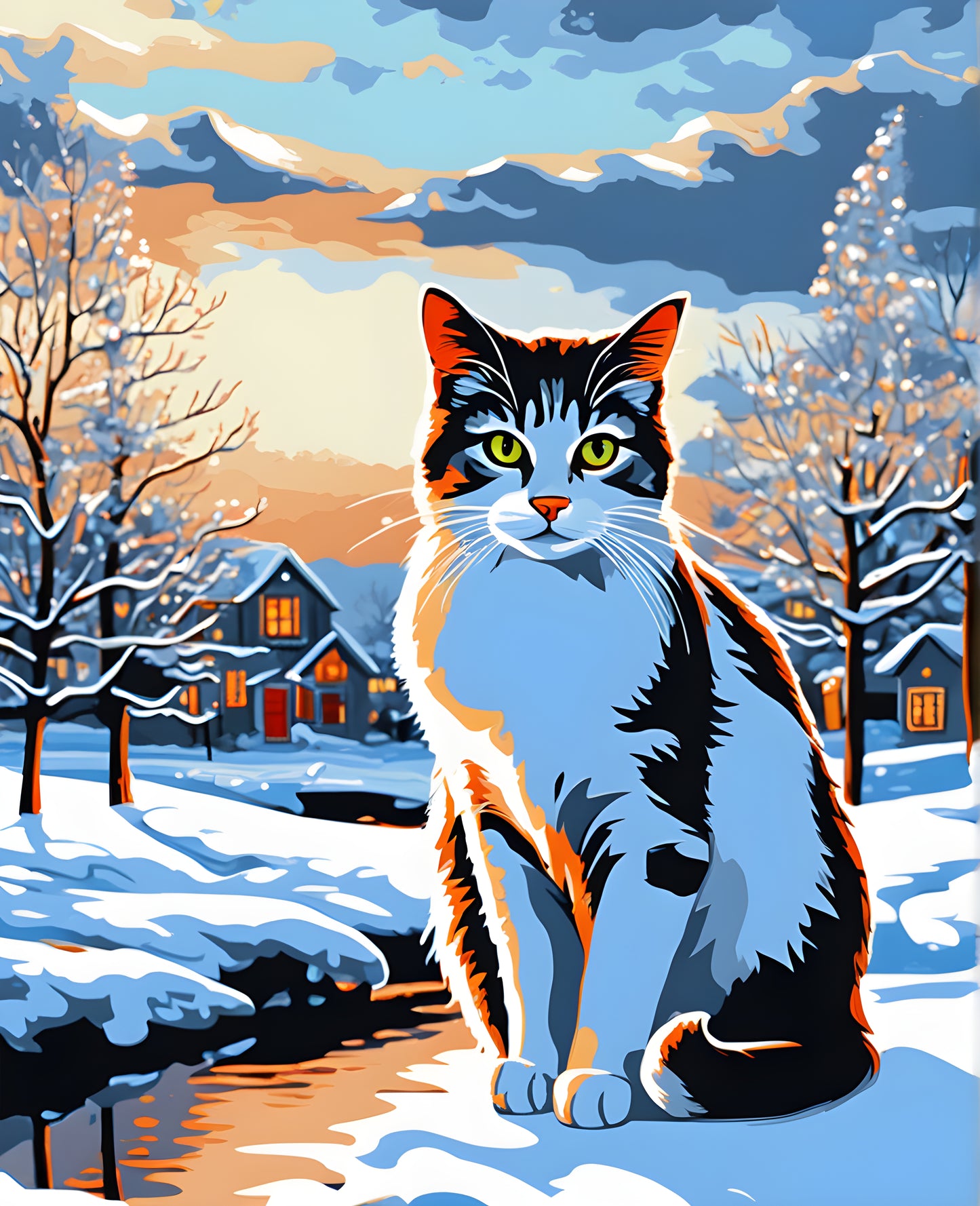 Winter cat - Van-Go Paint-By-Number Kit
