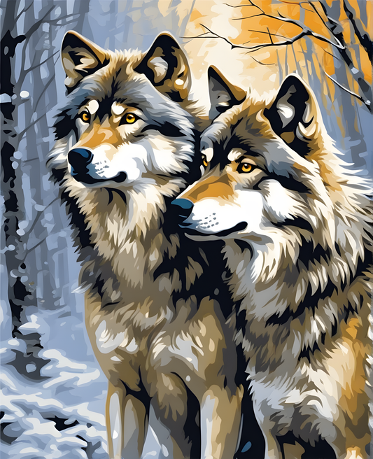 Wolf Couple - Van-Go Paint-By-Number Kit