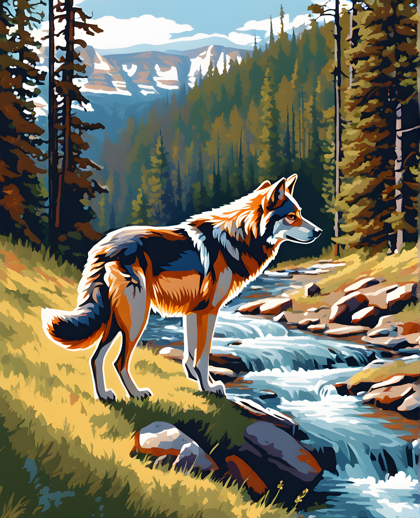 Wolf In Yellowstone - Van-Go Paint-By-Number Kit