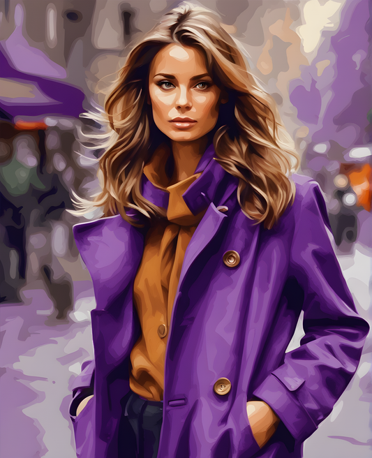 Woman in a Purple Coat (5) - Van-Go Paint-By-Number Kit