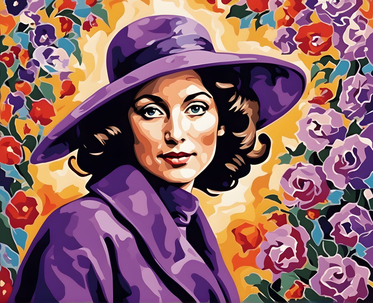 Woman in a Purple Coat (7) - Van-Go Paint-By-Number Kit