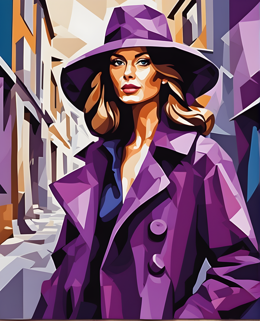 Woman in a Purple Coat (4) - Van-Go Paint-By-Number Kit