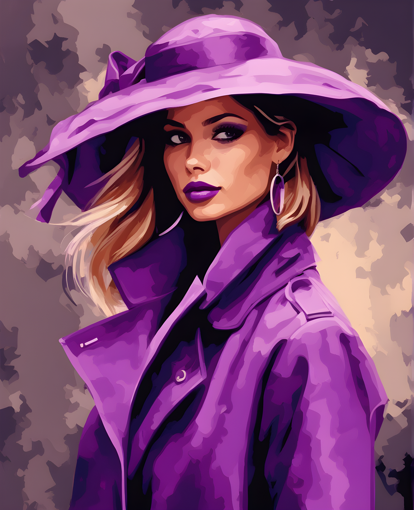 Woman in a Purple Coat (1) - Van-Go Paint-By-Number Kit