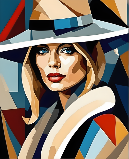 Woman in Hat and Fur Collar (1) - Van-Go Paint-By-Number Kit