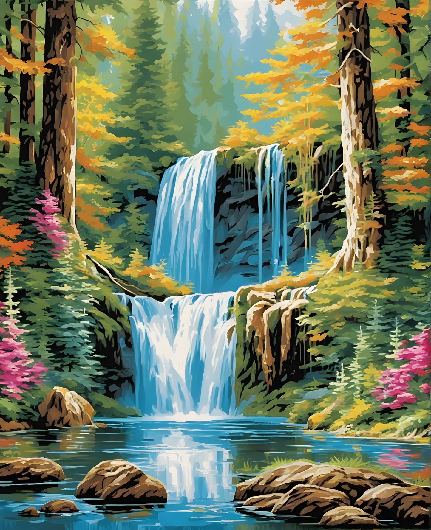 Wonderland Forest Waterfalls - Van-Go Paint-By-Number Kit