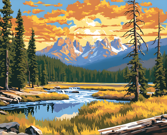 Amazing Places OD (346) - Yellowstone National Park, Wyoming - Van-Go Paint-By-Number Kit