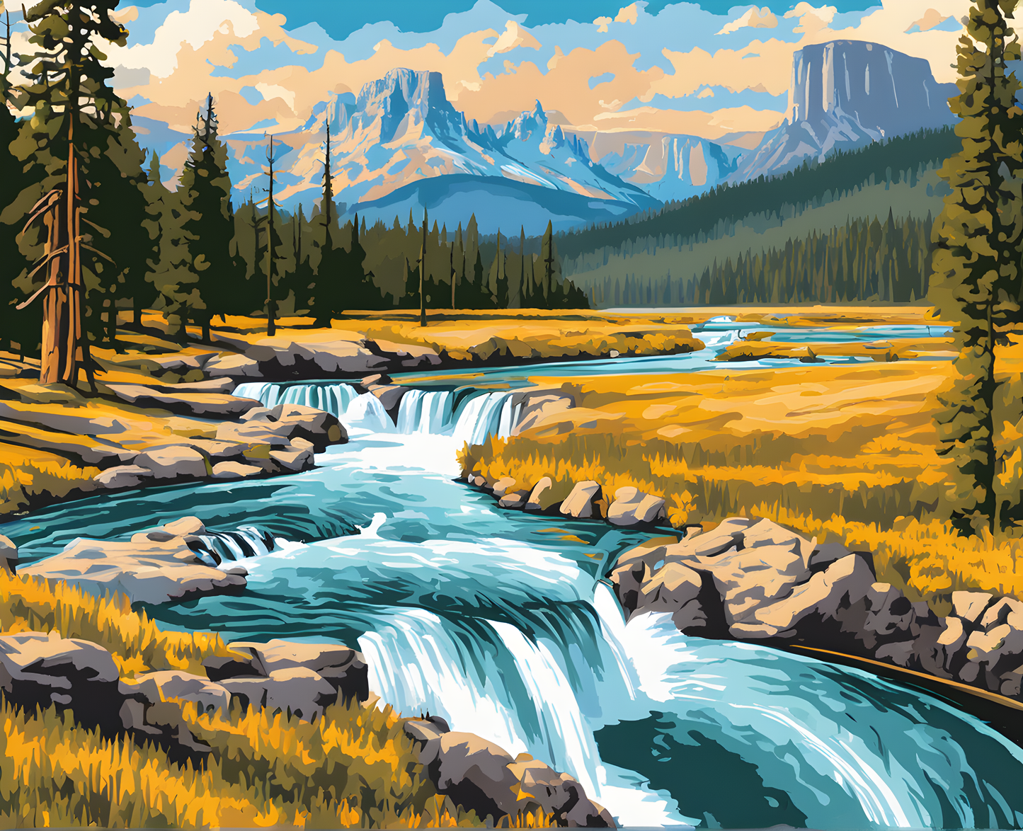 Amazing Places OD (344) - Yellowstone National Park, Wyoming - Van-Go Paint-By-Number Kit
