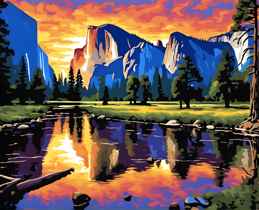 Sunset Collection OD (16) - Yosemite Park Sunset - Van-Go Paint-By-Number Kit