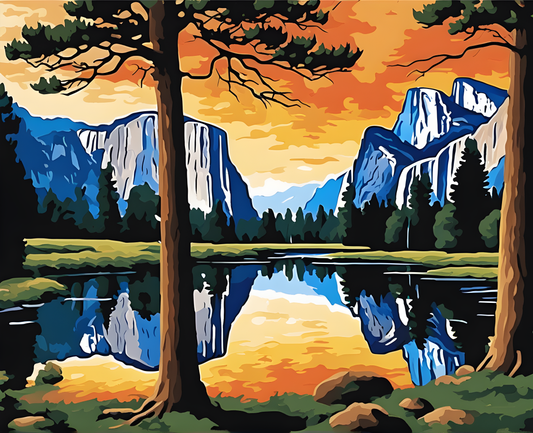 Sunset Collection OD (17) - Yosemite Park Sunset - Van-Go Paint-By-Number Kit