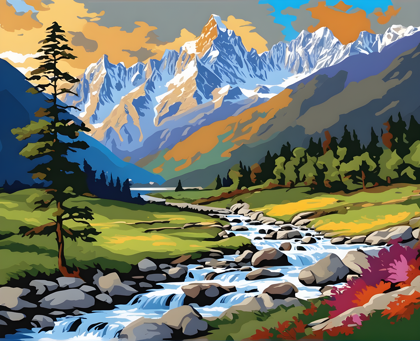 Amazing Places OD (347) - Yumthang Valley, India - Van-Go Paint-By-Number Kit