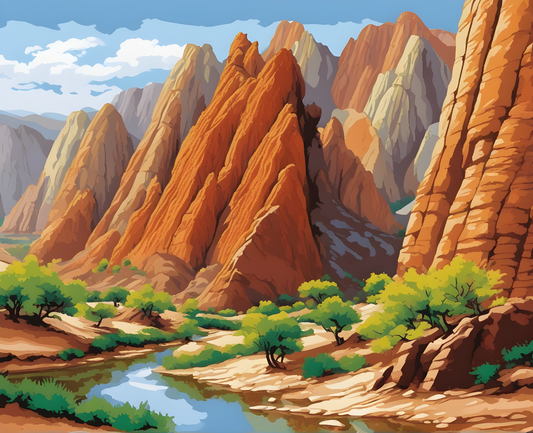 Amazing Places OD (352) - Zhangye Danxia Geopark, China - Van-Go Paint-By-Number Kit