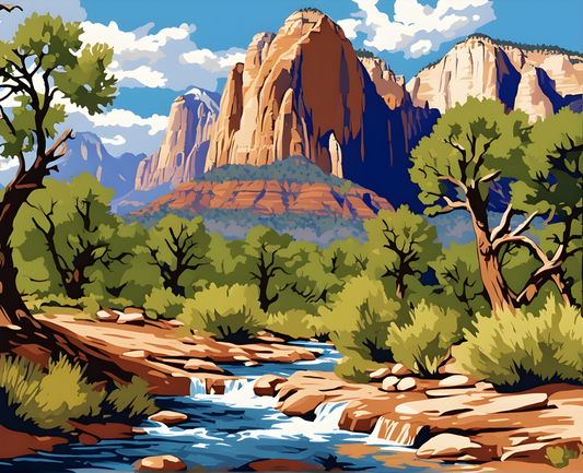 Amazing Places OD (355) - Zion National Park, Utah, USA - Van-Go Paint-By-Number Kit