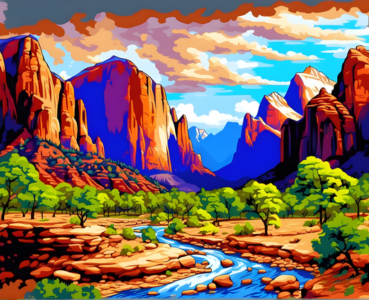 National Parks Collection PD (2) - Zion Park, USA - Van-go Paint-By-Number Kit