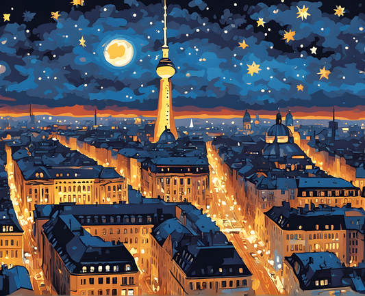 Berlin in a Starry Night (2) - Van-Go Paint-By-Number Kit