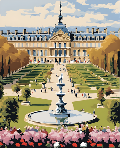 Paris Collection OD (41) - Jardin des Tuileries - Van-Go Paint-By-Number Kit
