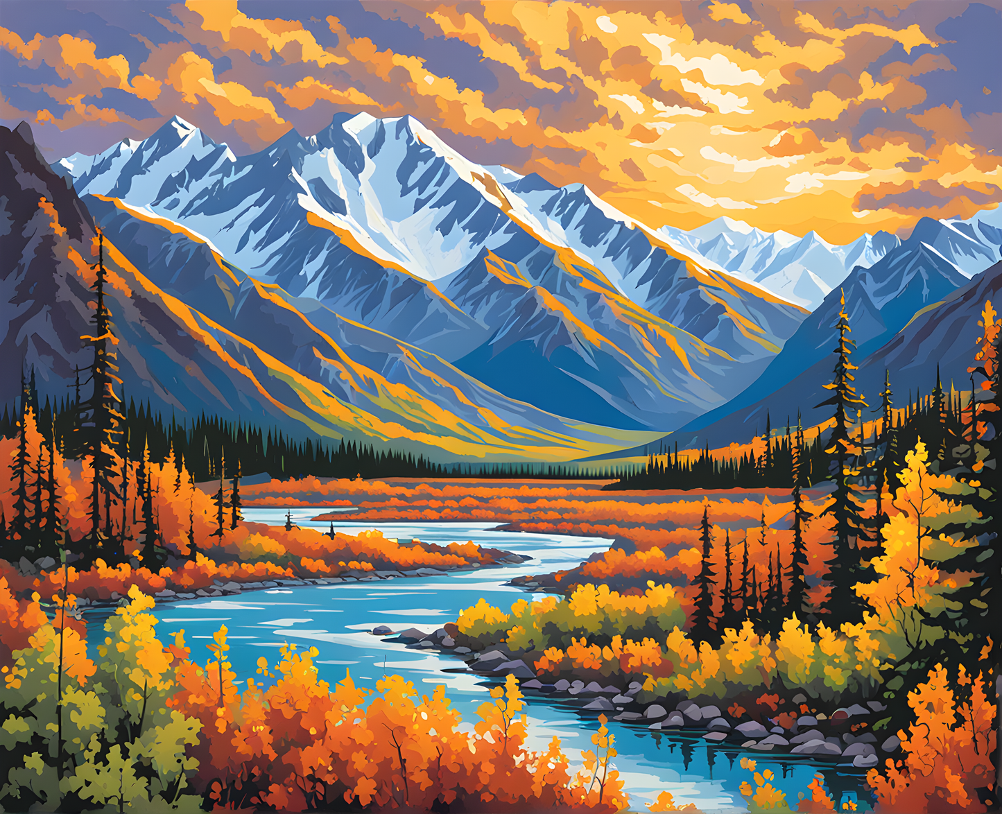 Canada Collection - Kluane National Park, Yukon Territory (43) - Van-Go Paint-By-Number Kit