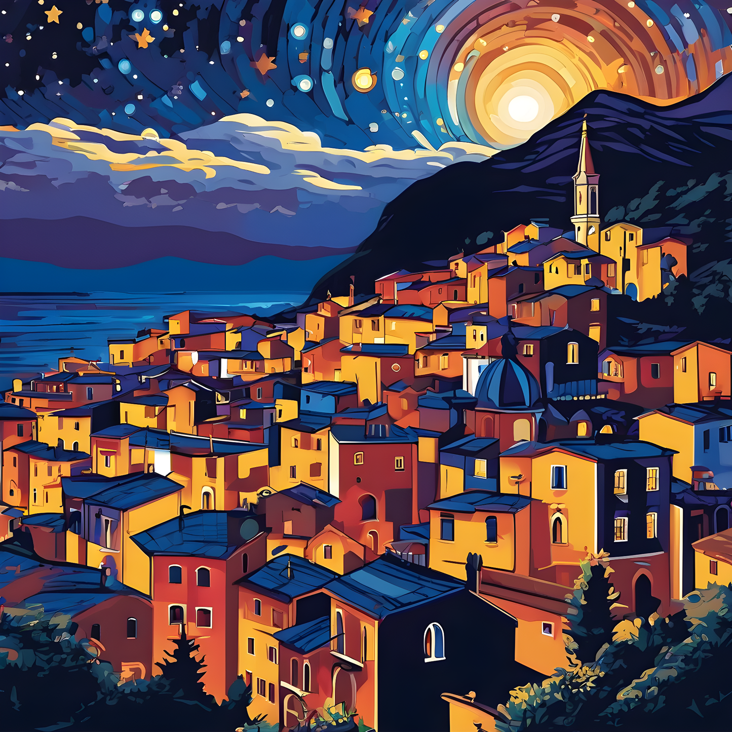 Monarolla Village, Italy PD (9) - at Starry Night - Van-Go Paint-By-Number Kit