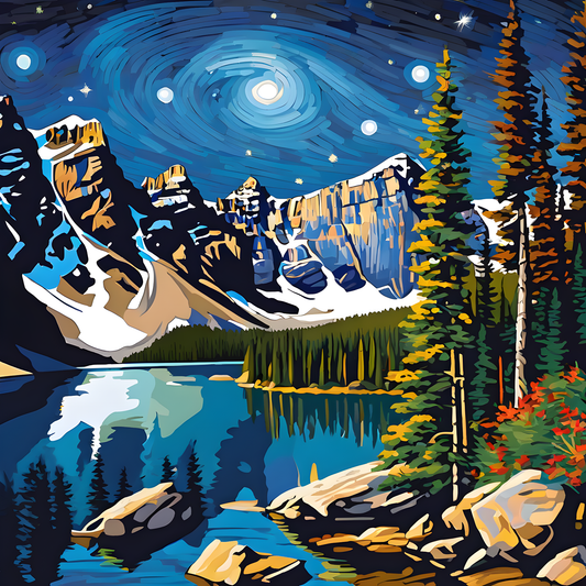 Moraine Lake, Alberta, Canada PD (4) - at Starry Night - Van-Go Paint-By-Number Kit