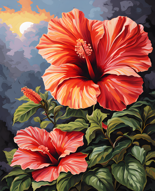 Exotic Flowers Collection (85) - Hibiscus Radiance - Van-Go Paint-By-Number Kit