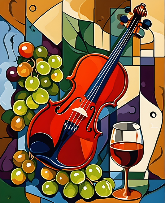 Violin and Grapes (1) - Van-Go Paint-By-Number Kit