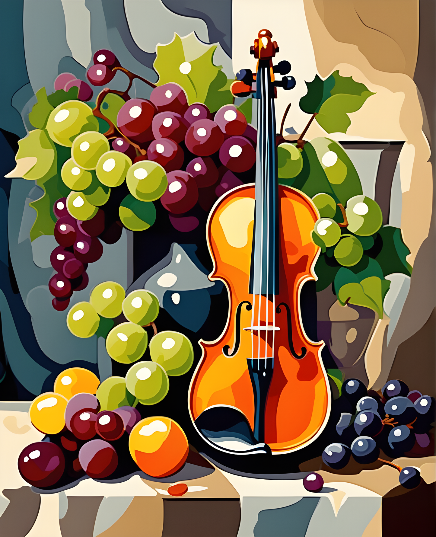 Violin and Grapes (2) - Van-Go Paint-By-Number Kit