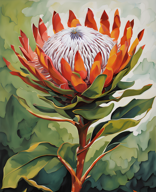 Exotic Flowers Collection (63) - King Protea Flower - Van-Go Paint-By-Number Kit