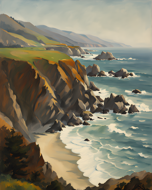 USA Great Places (38) - Big Sur Coastline, California - Van-Go Paint-By-Number Kit