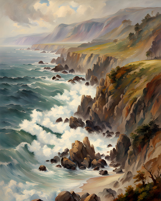 USA Great Places (36) - Big Sur Coastline, California - Van-Go Paint-By-Number Kit