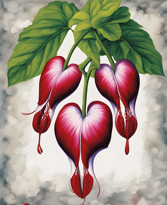 Exotic Flowers Collection (39) - Bleeding Heart Elegance - Van-Go Paint-By-Number Kit