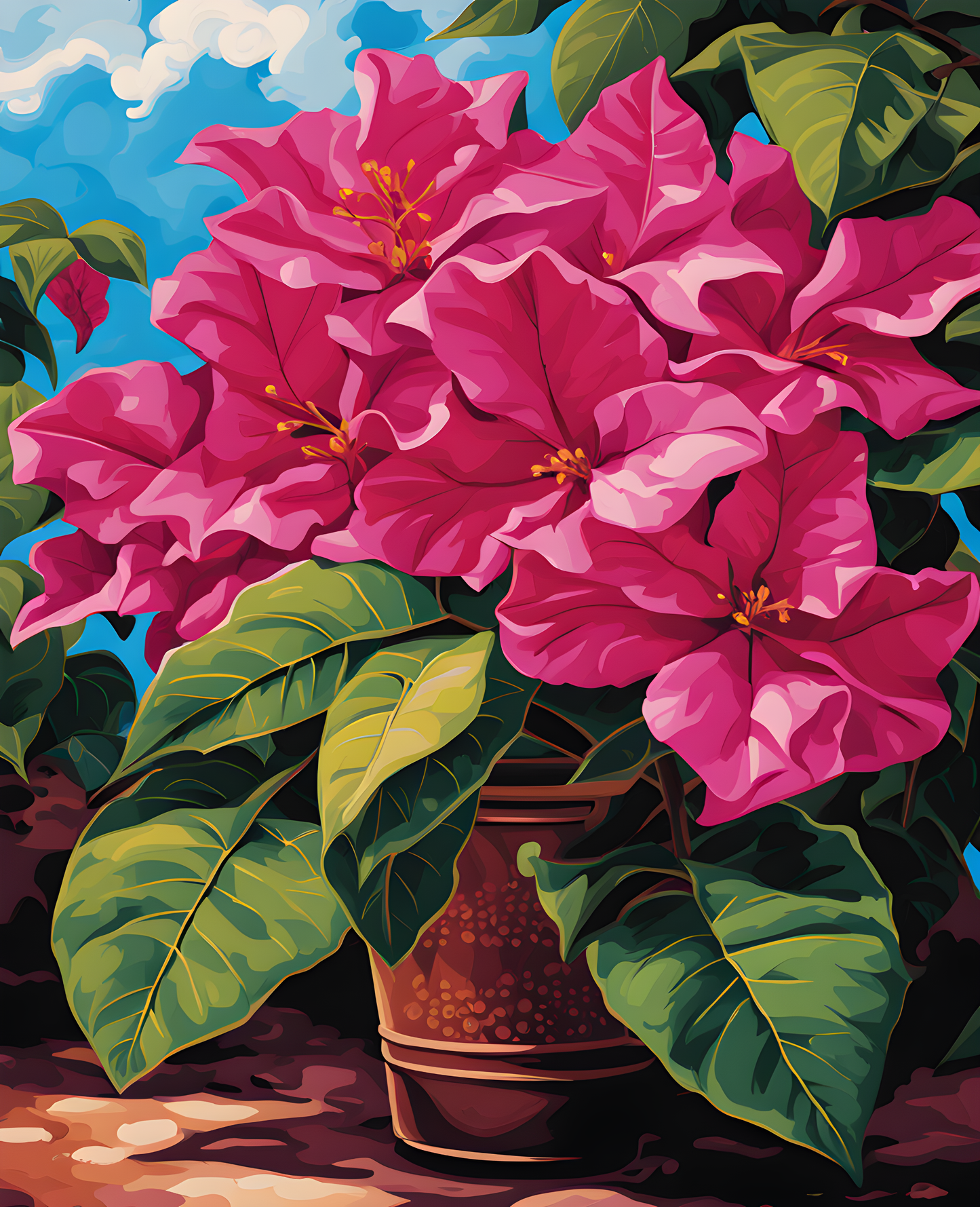 Exotic Flowers Collection (36) - Bougainvillea Beauty - Van-Go Paint-By-Number Kit