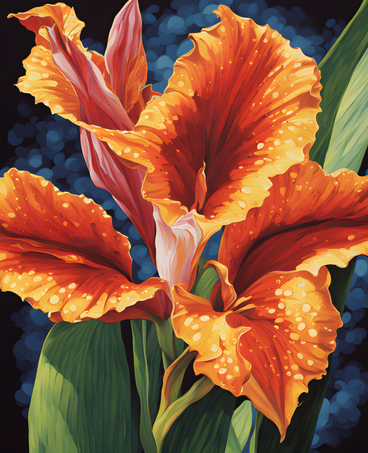 Exotic Flowers Collection (20) - Canna Lily Radiance - Van-Go Paint-By-Number Kit