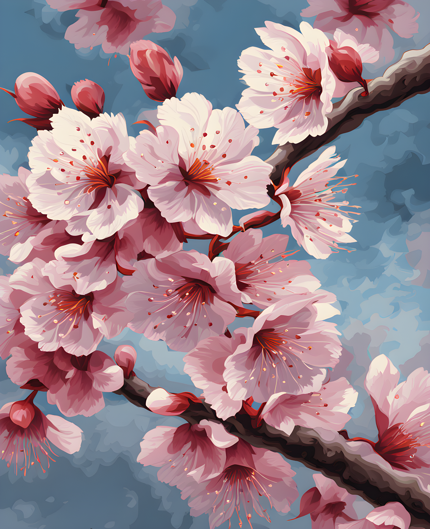 Exotic Flowers Collection (19) - Cherry Blossom Dream - Van-Go Paint-By-Number Kit