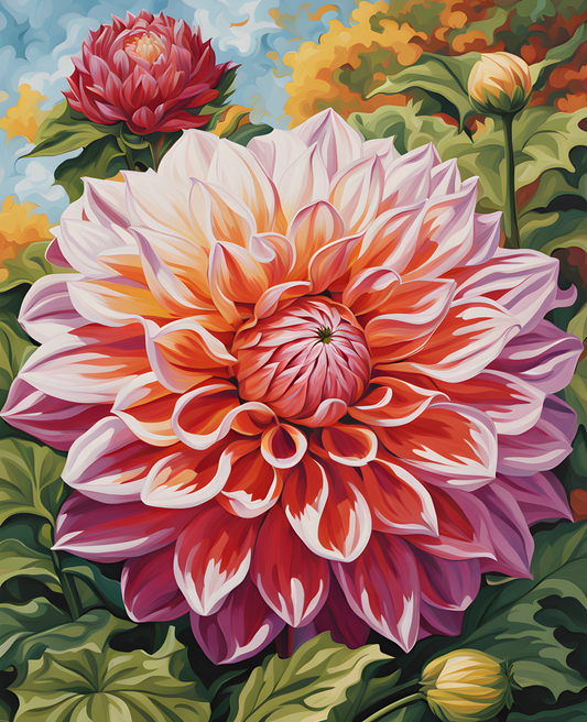 Exotic Flowers Collection (32) - Dahlia Delight - Van-Go Paint-By-Number Kit