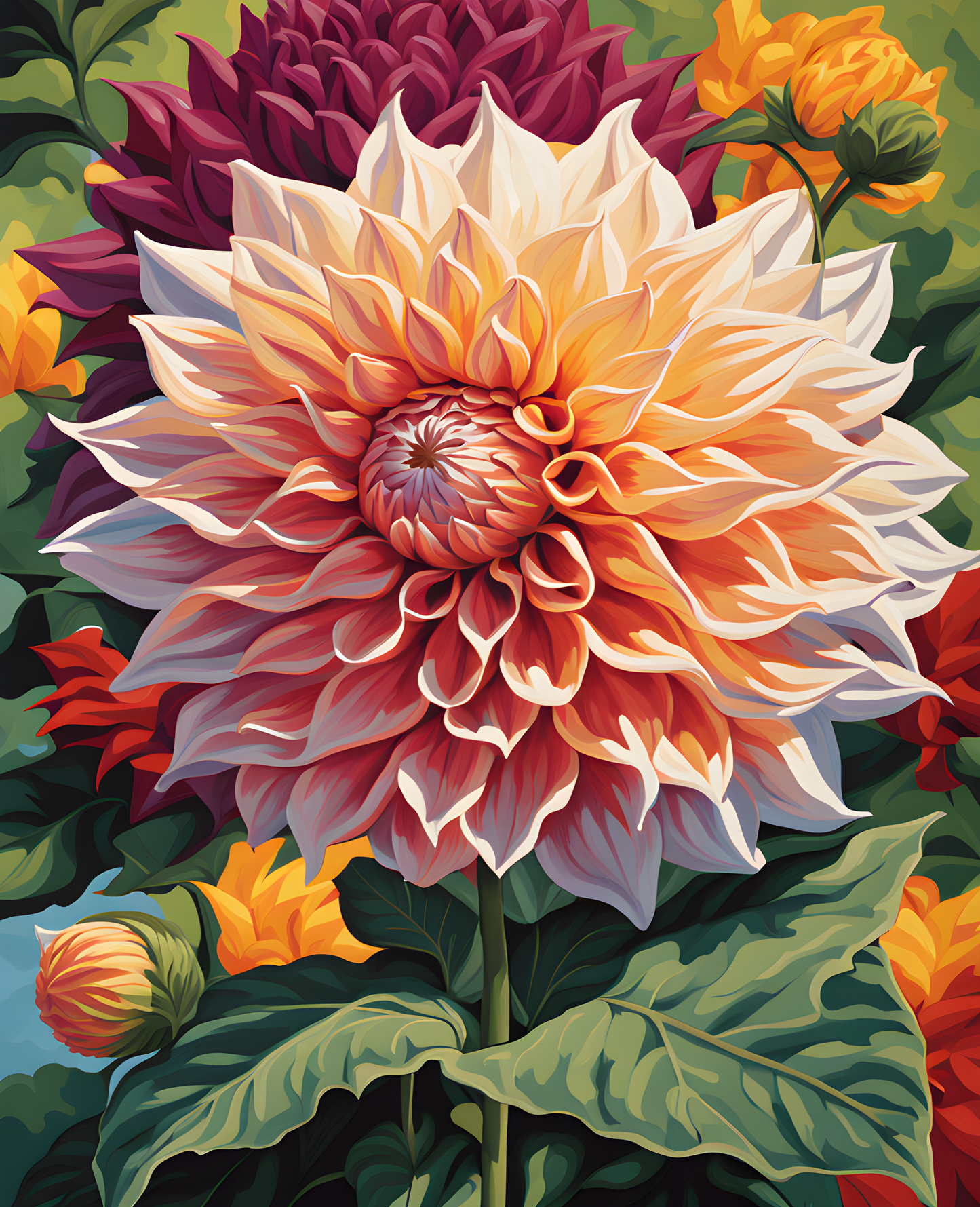 Exotic Flowers Collection (33) - Dahlia Delight - Van-Go Paint-By-Number Kit