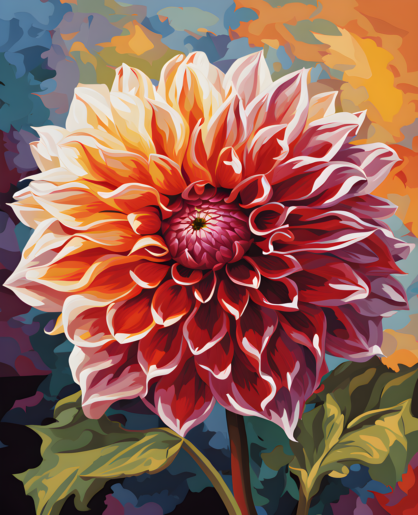 Exotic Flowers Collection (17) - Dahlia Radiance - Van-Go Paint-By-Number Kit