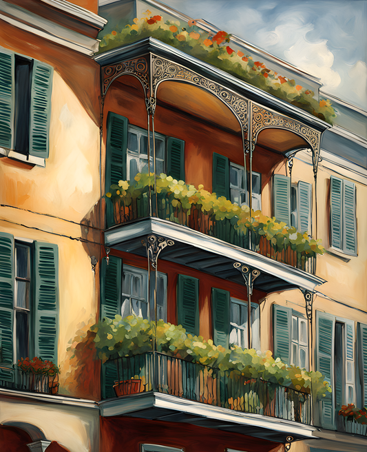 New Orleans Collection (14) - French Quarter Balcony - Van-Go Paint-By-Number Kit