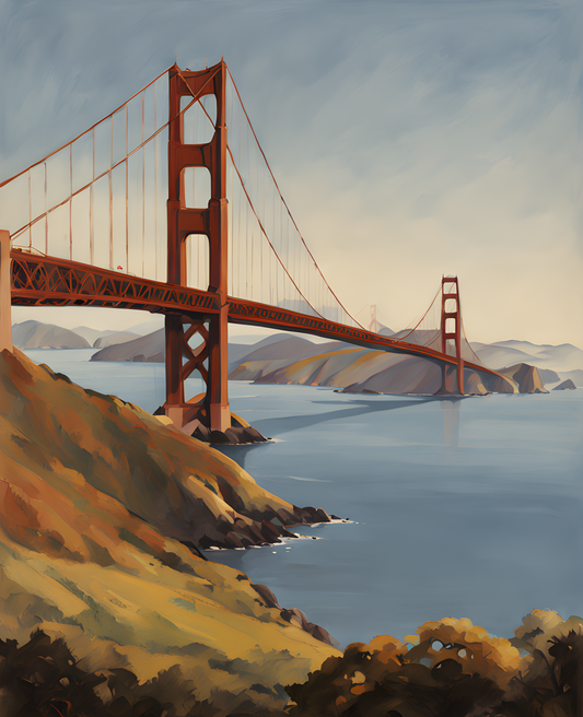 USA Great Places (154) - The Golden Gate Bridge, California- Van-Go Paint-By-Number Kit