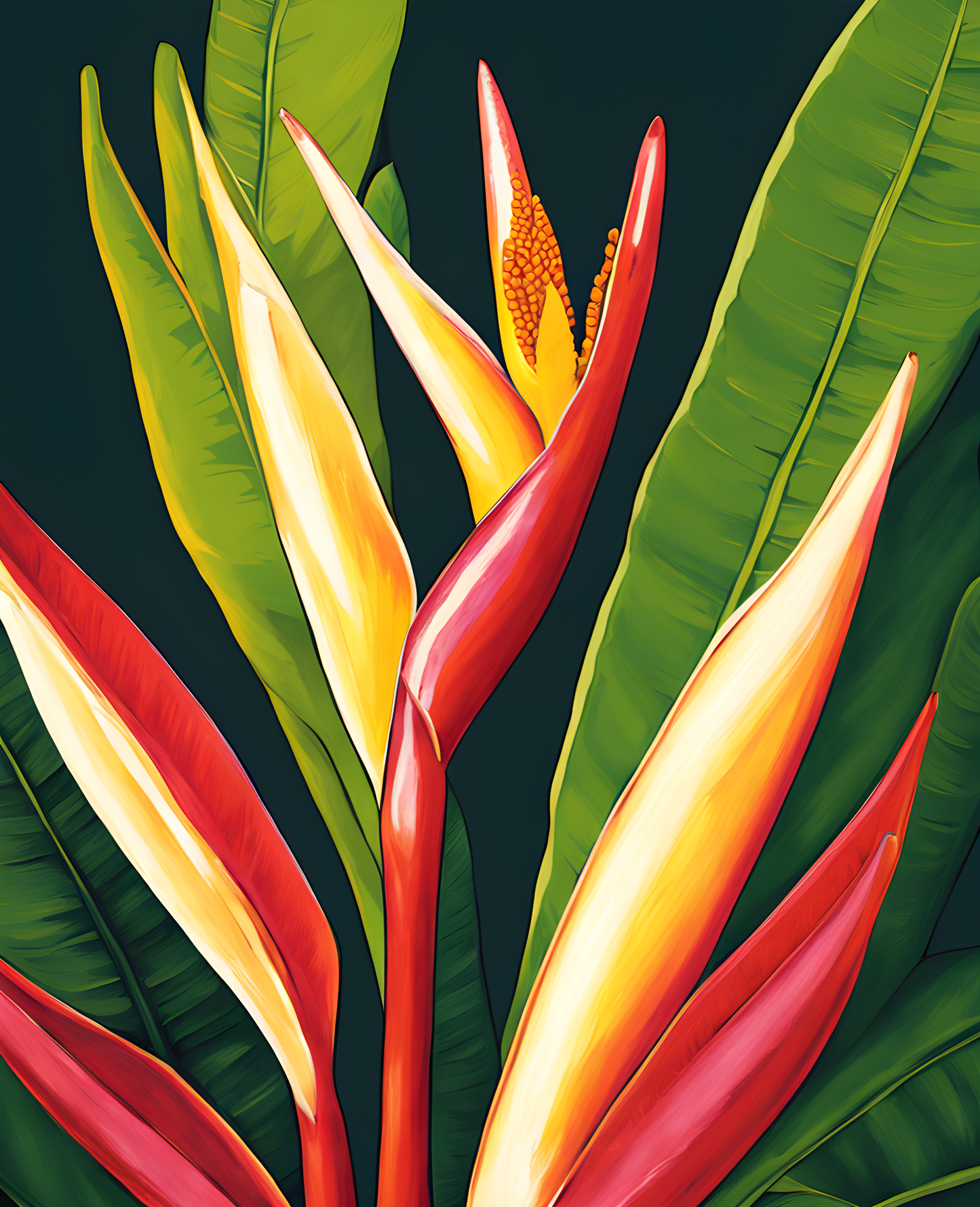 Exotic Flowers Collection (1) - Heliconia Highlight - Van-Go Paint-By-Number Kit