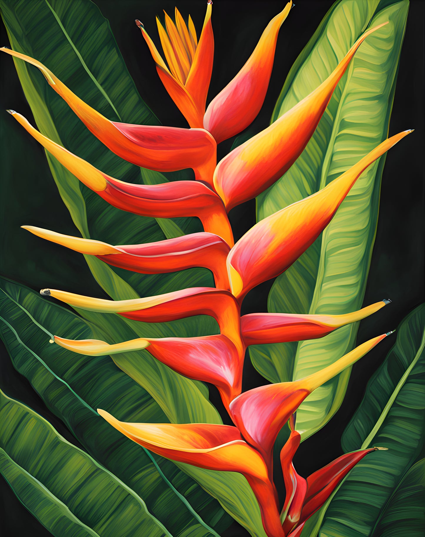 Exotic Flowers Collection (4) - Heliconia Vibrance - Van-Go Paint-By-Number Kit