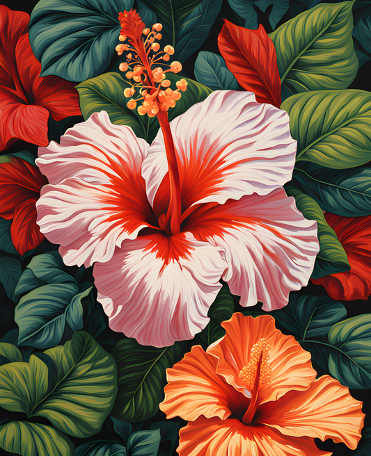 Exotic Flowers Collection (28) - Hibiscus Harmony - Van-Go Paint-By-Number Kit