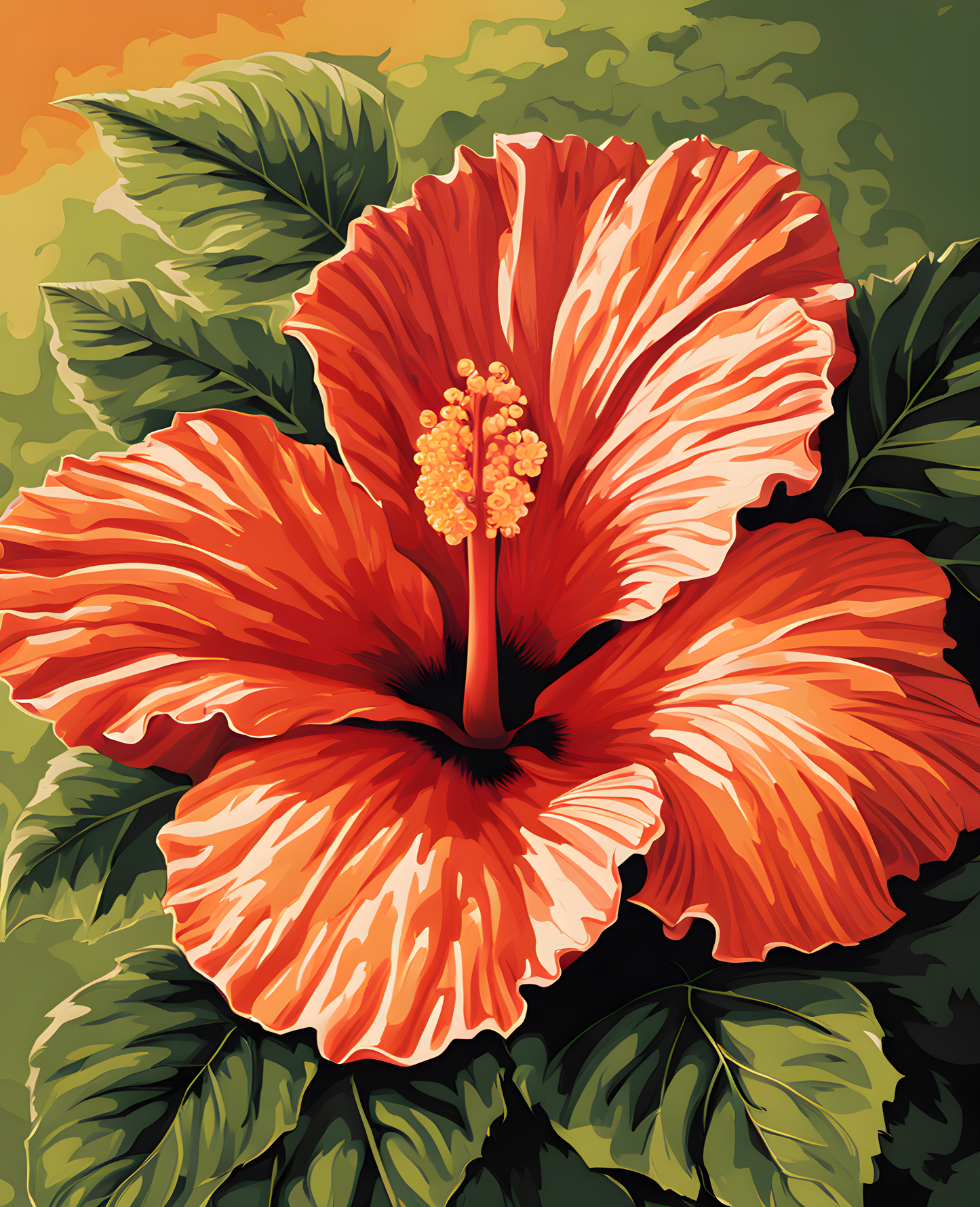 Exotic Flowers Collection (25) - Hibiscus Harmony - Van-Go Paint-By-Number Kit