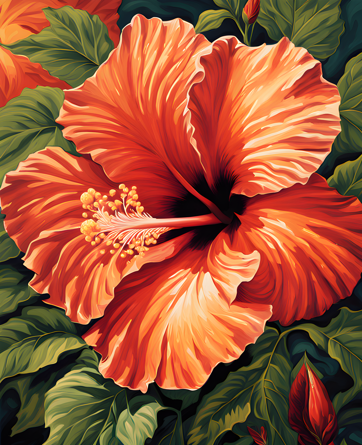 Exotic Flowers Collection (27) - Hibiscus Harmony - Van-Go Paint-By-Number Kit