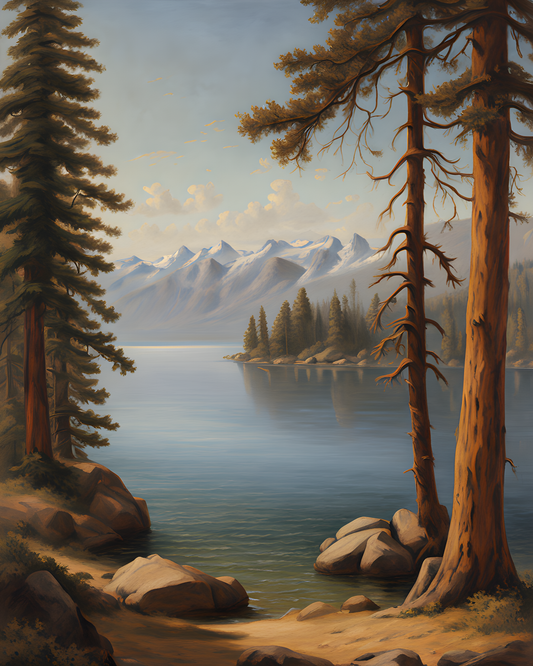 USA Great Places (151) - Lake Tahoe Serenity, CA/NV - Van-Go Paint-By-Number Kit