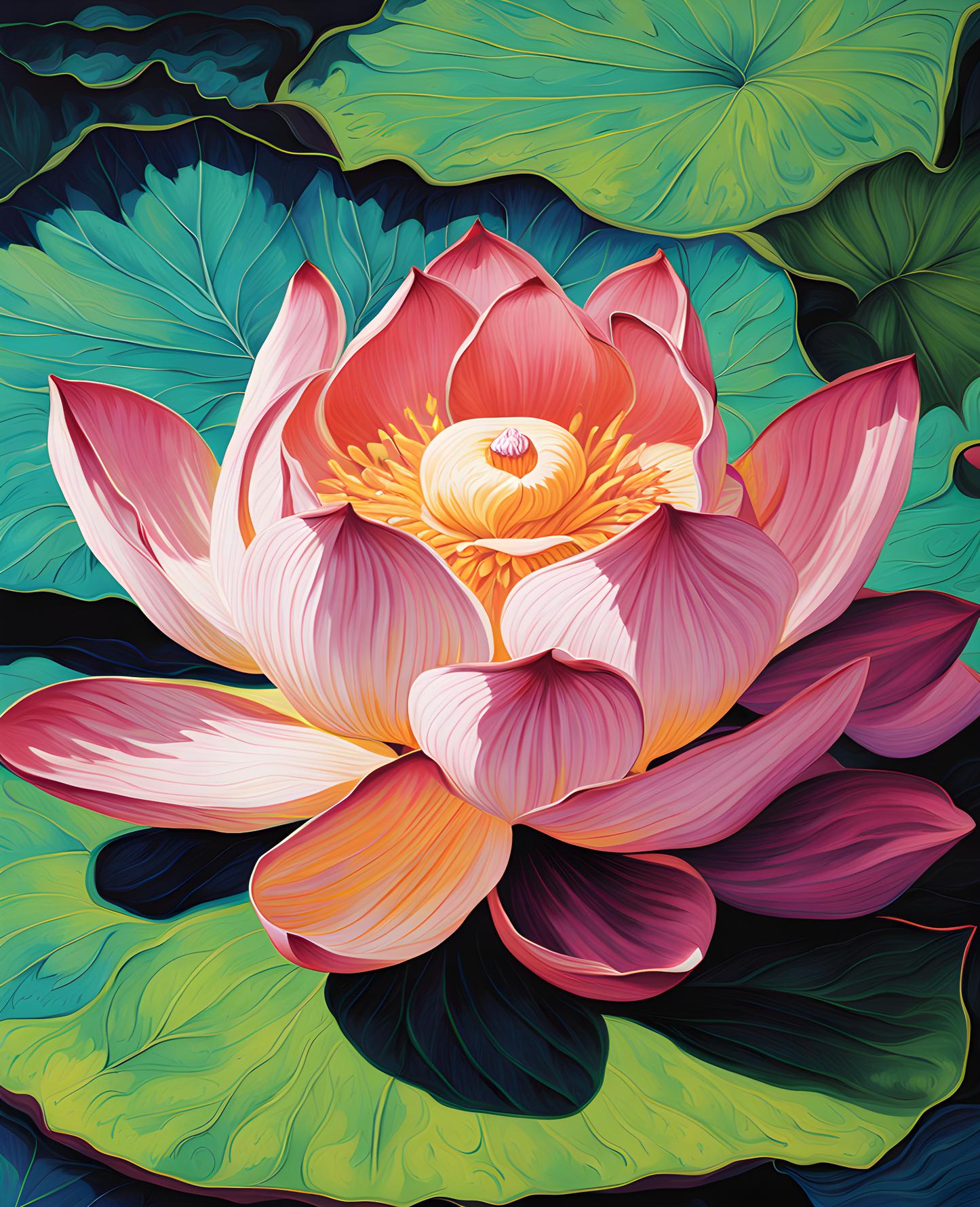 Exotic Flowers Collection (82) - Lotus Serenity - Van-Go Paint-By-Number Kit