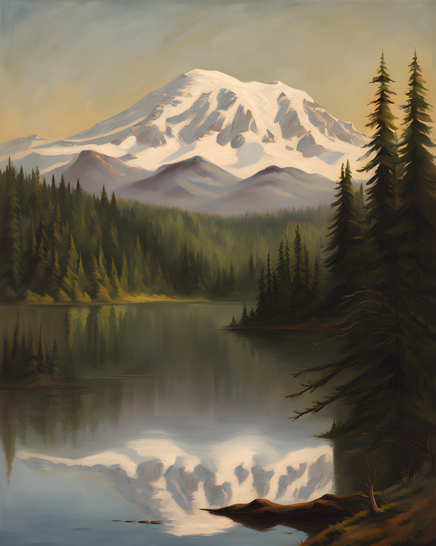 USA Great Places (18) - Mount Rainier Reflection - Van-Go Paint-By-Number Kit