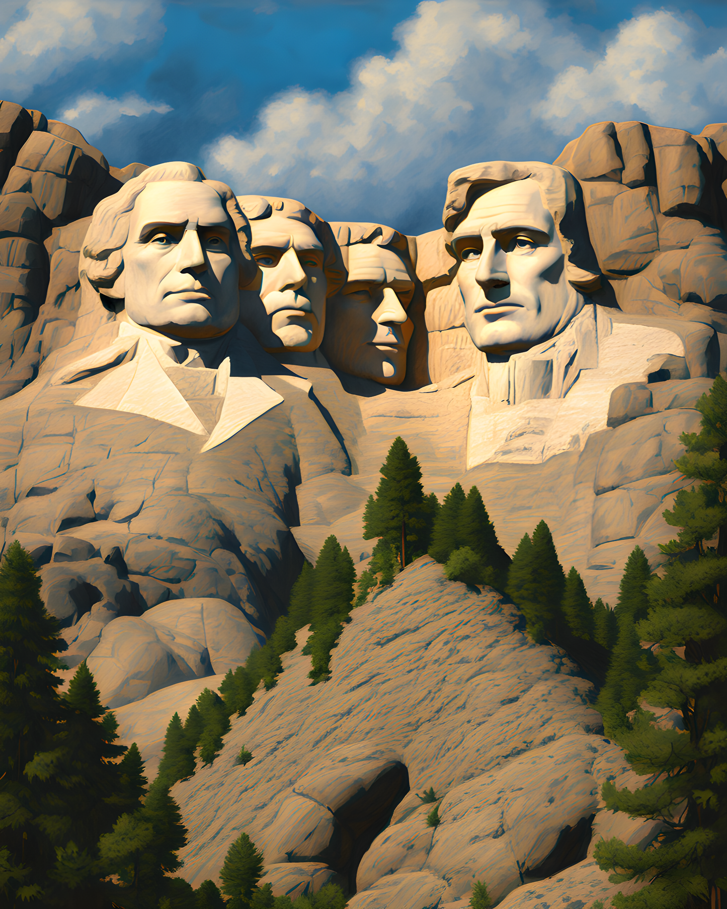 USA Great Places (25) - Mount Rushmore ,Majesty - Van-Go Paint-By-Number Kit