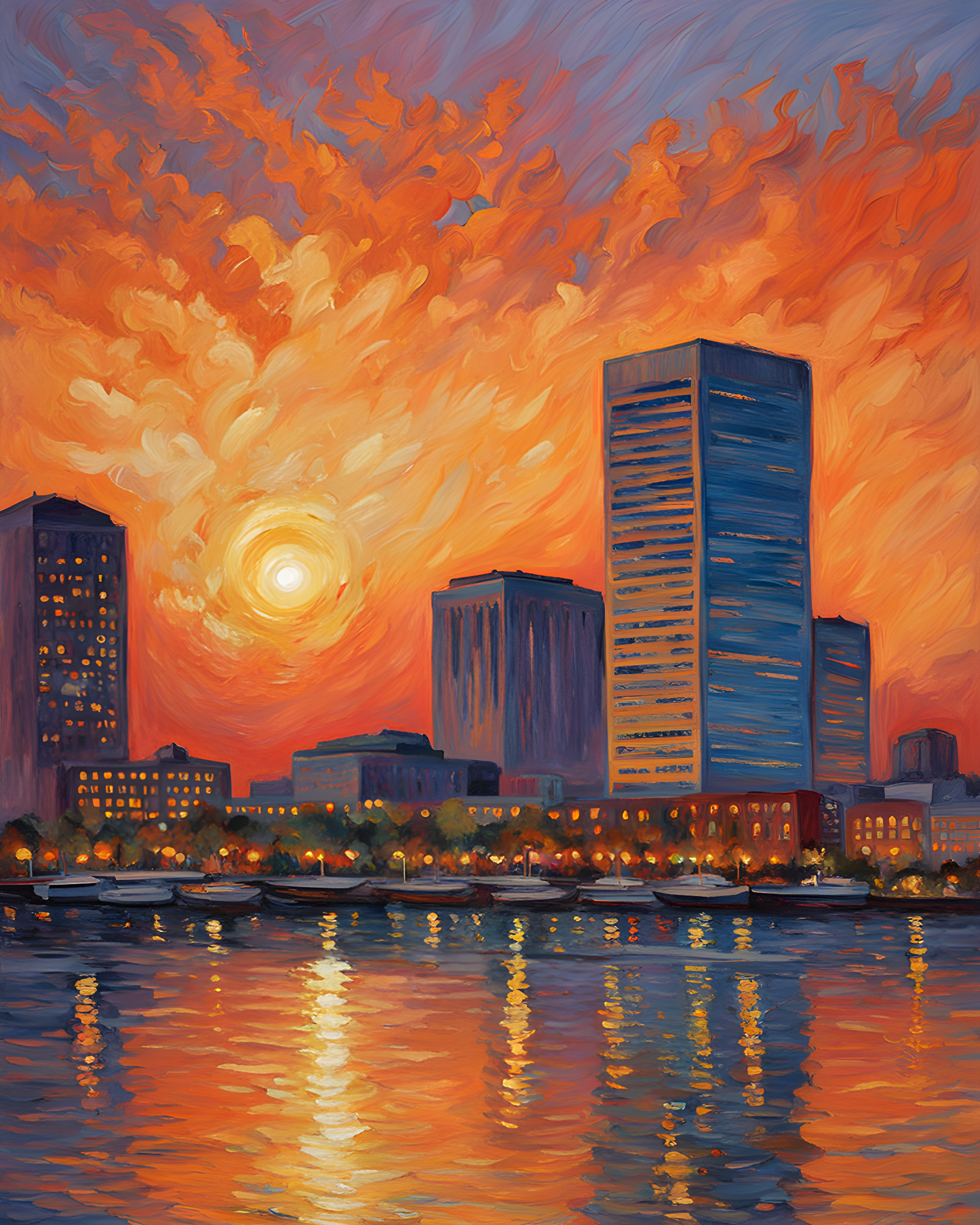 New Orleans Collection (1) - Skyline at Sunset - Van-Go Paint-By-Number Kit