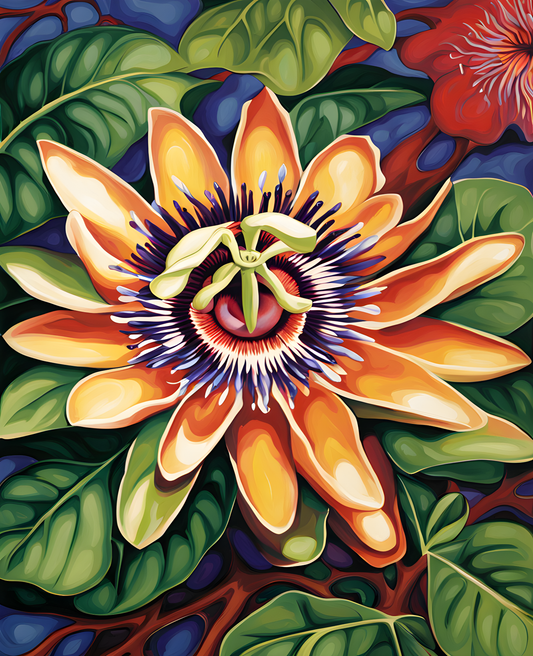 Exotic Flowers Collection (96) - Passion Flower Fantasy - Van-Go Paint-By-Number Kit