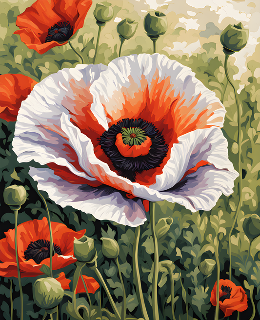 Exotic Flowers Collection (95) - Poppy Perfection - Van-Go Paint-By-Number Kit