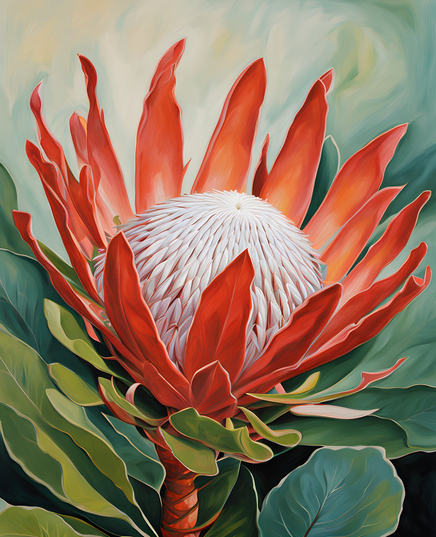 Exotic Flowers Collection (64) - Protea Prestige - Van-Go Paint-By-Number Kit